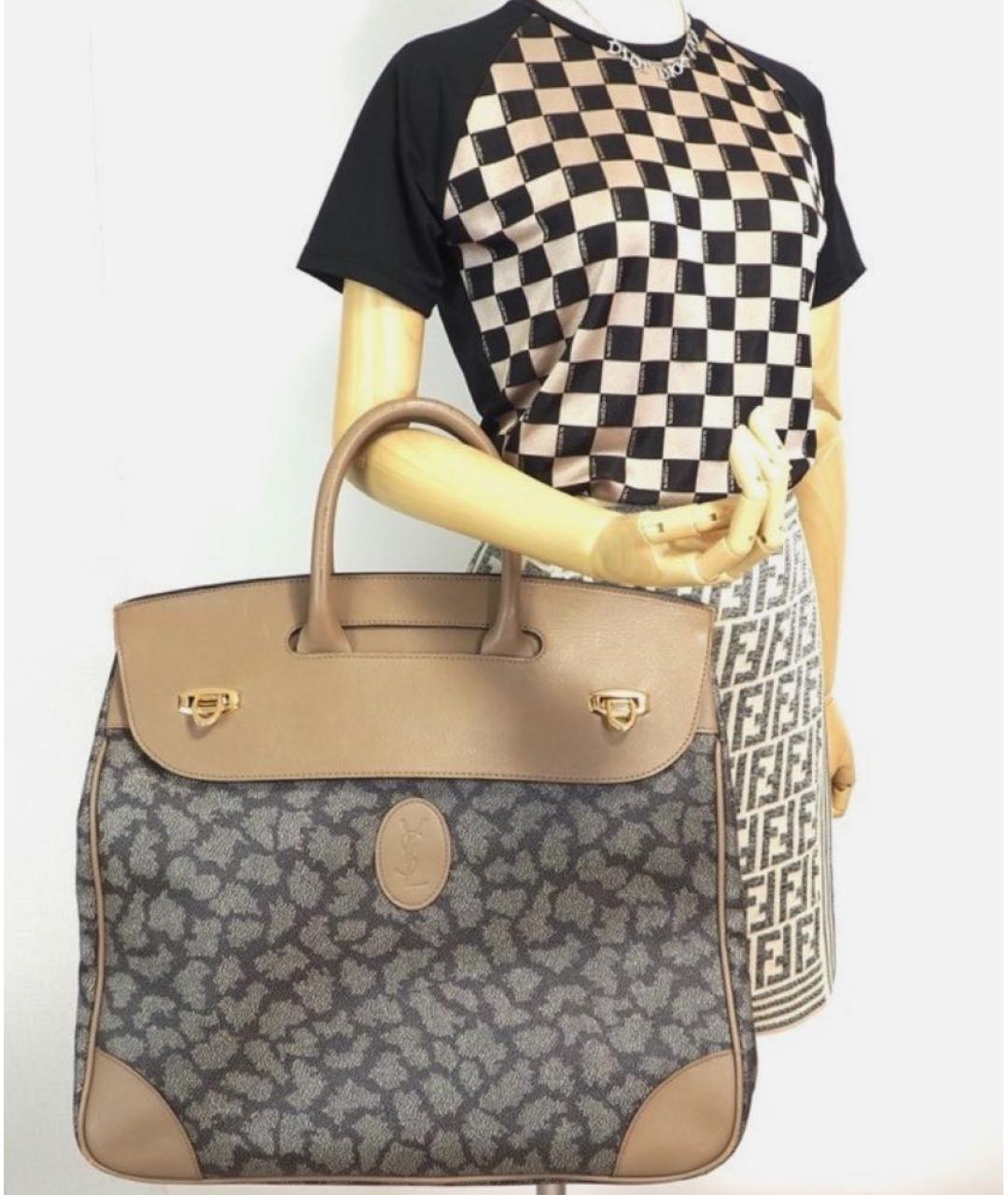 SAINT LAURENT Бежевая сумка с короткими ручками, фото 2