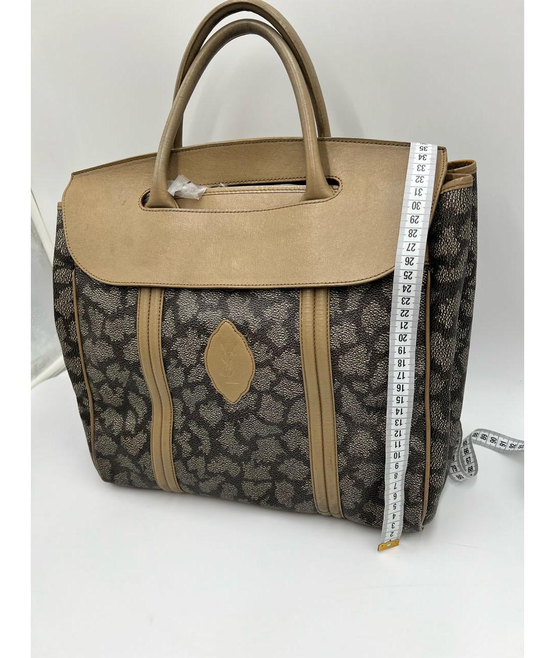 SAINT LAURENT Бежевая сумка с короткими ручками, фото 7