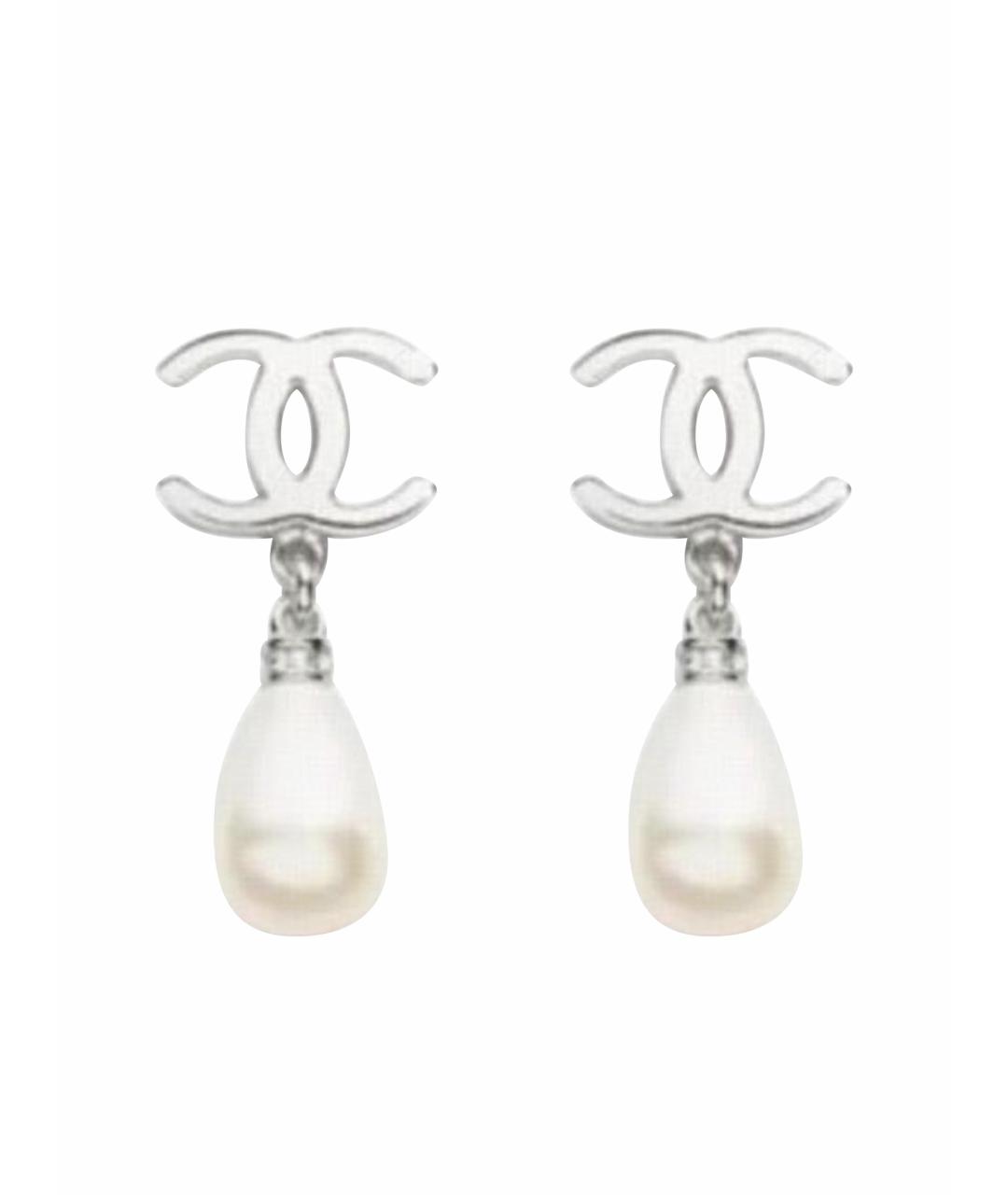 CHANEL Серебряные металлические серьги, фото 1