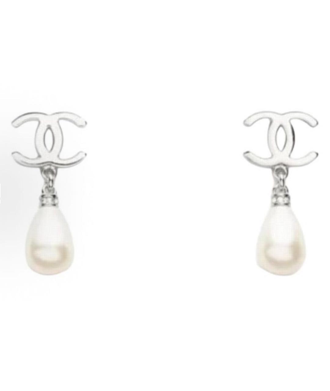 CHANEL Серебряные металлические серьги, фото 5
