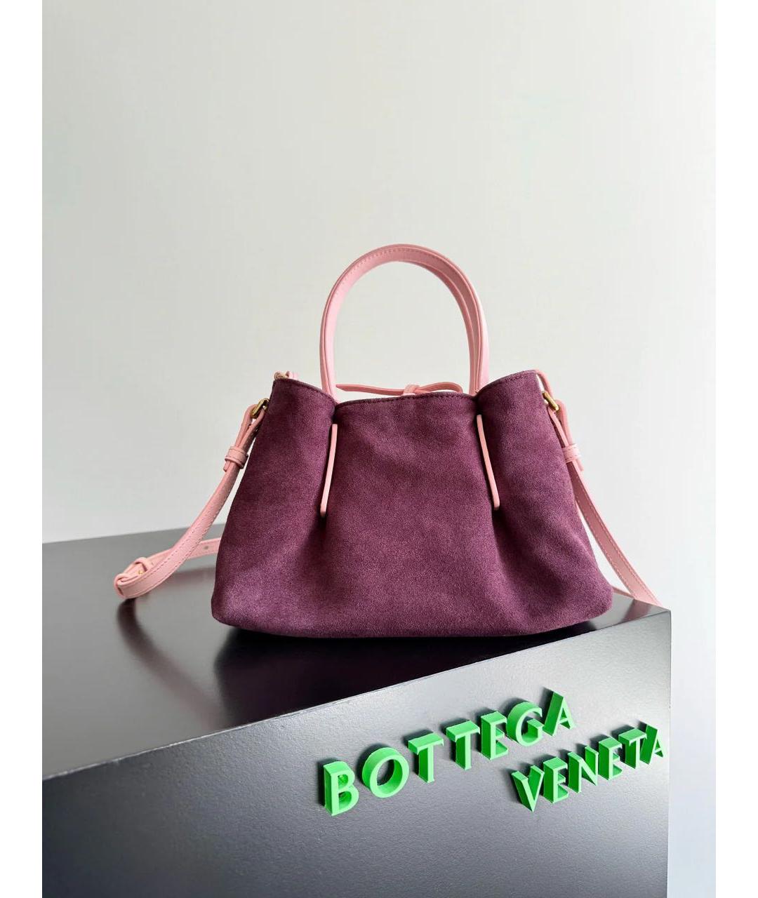 BOTTEGA VENETA Розовая кожаная сумка с короткими ручками, фото 3