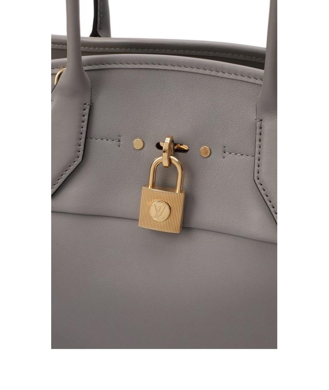 LOUIS VUITTON Антрацитовая кожаная сумка через плечо, фото 8