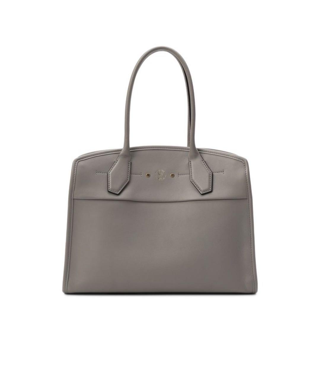 LOUIS VUITTON Антрацитовая кожаная сумка через плечо, фото 3