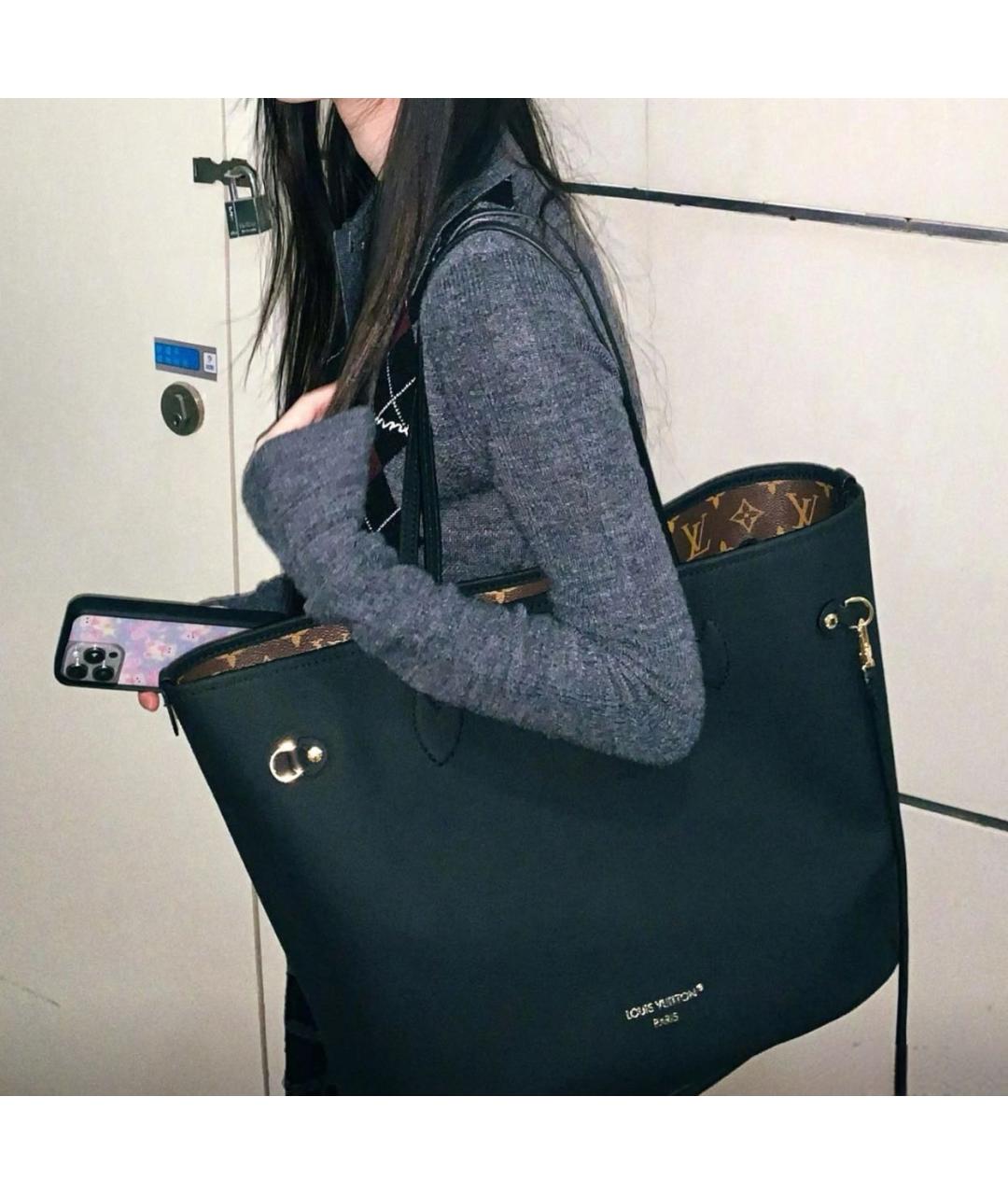 LOUIS VUITTON Черная сумка тоут, фото 7