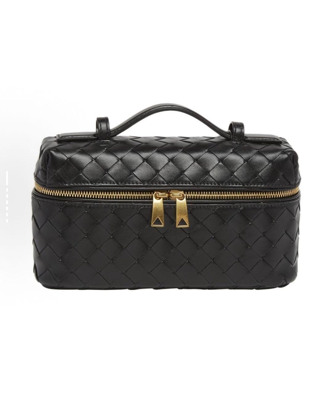 BOTTEGA VENETA Черная кожаная сумка с короткими ручками, фото 9