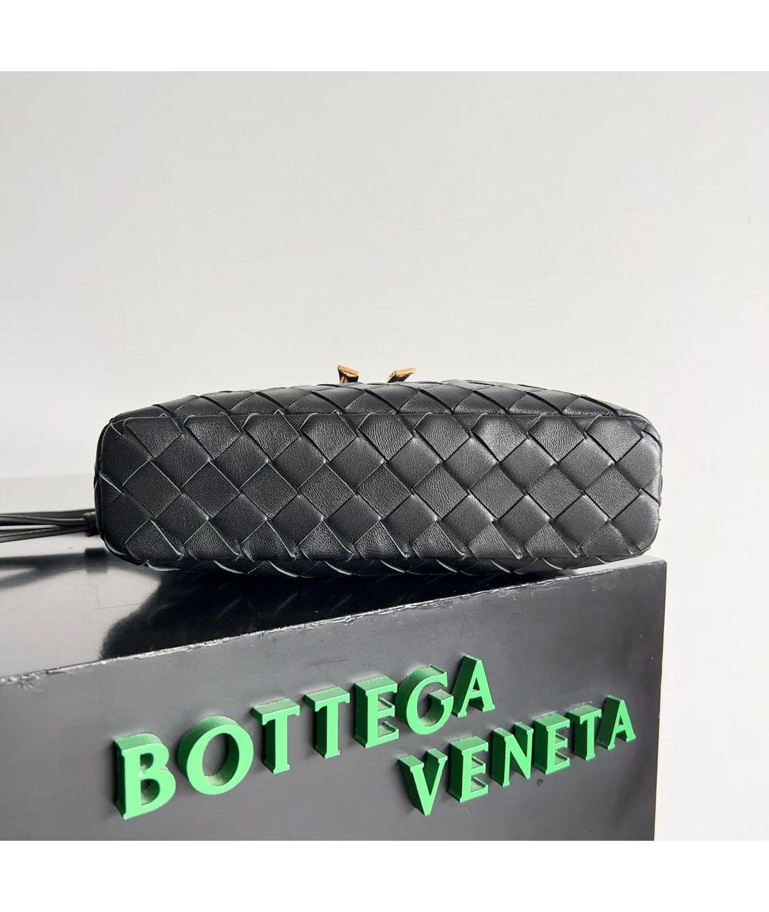 BOTTEGA VENETA Черная кожаная сумка с короткими ручками, фото 6