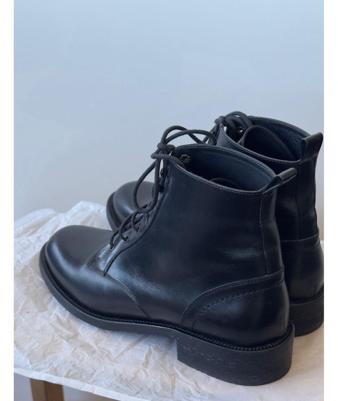 SAINT LAURENT Черные кожаные ботинки, фото 3
