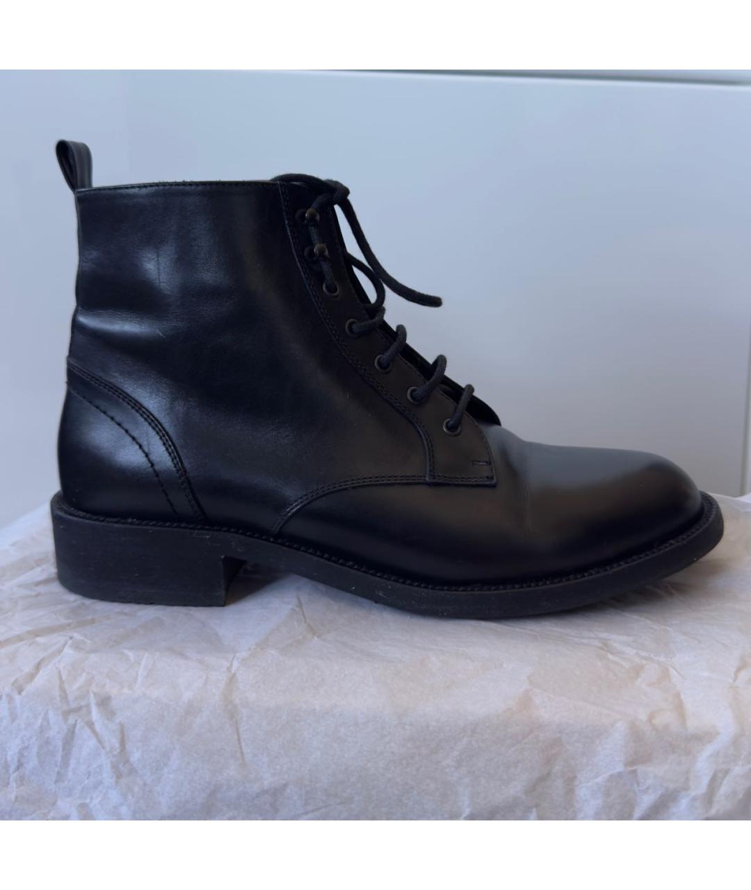 SAINT LAURENT Черные кожаные ботинки, фото 7