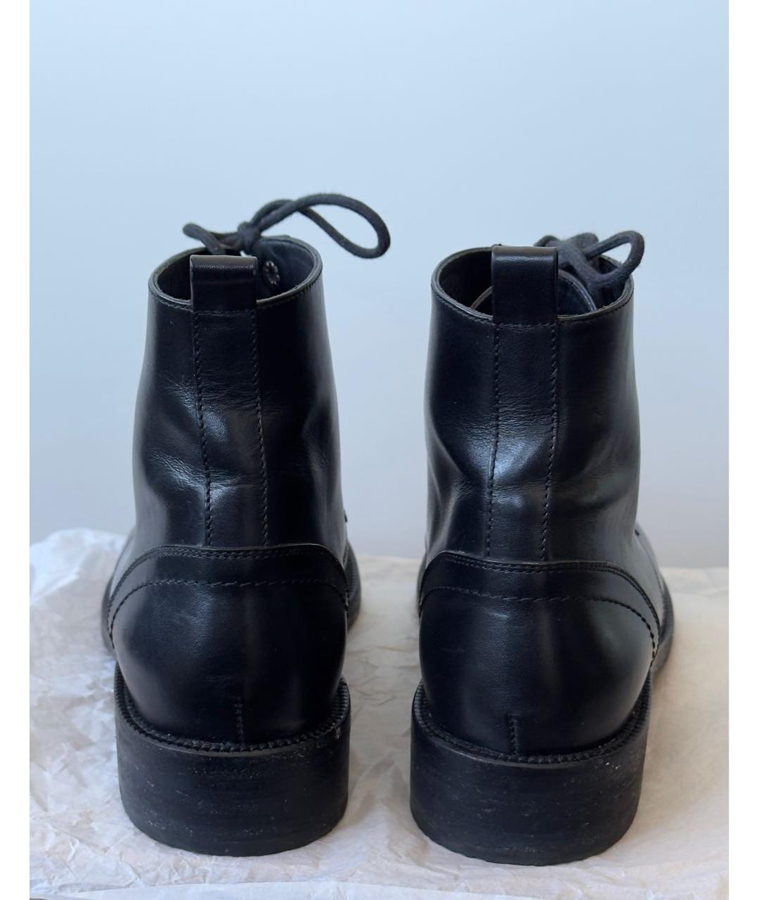 SAINT LAURENT Черные кожаные ботинки, фото 4