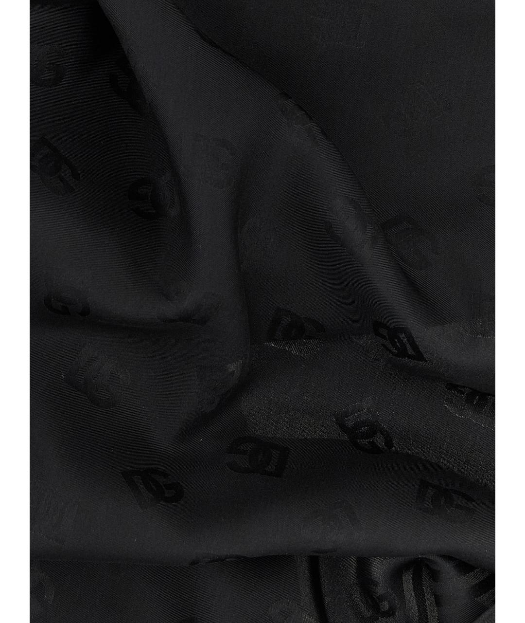 DOLCE&GABBANA Черный шелковый шарф, фото 1