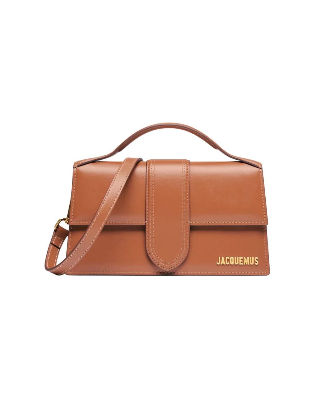 JACQUEMUS Коричневая кожаная сумка с короткими ручками, фото 7