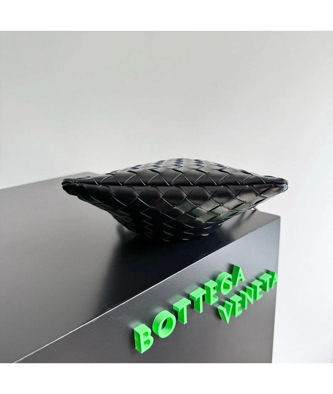 BOTTEGA VENETA Черная кожаная сумка с короткими ручками, фото 5