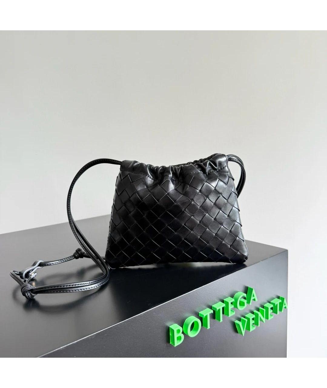 BOTTEGA VENETA Черная кожаная сумка с короткими ручками, фото 2