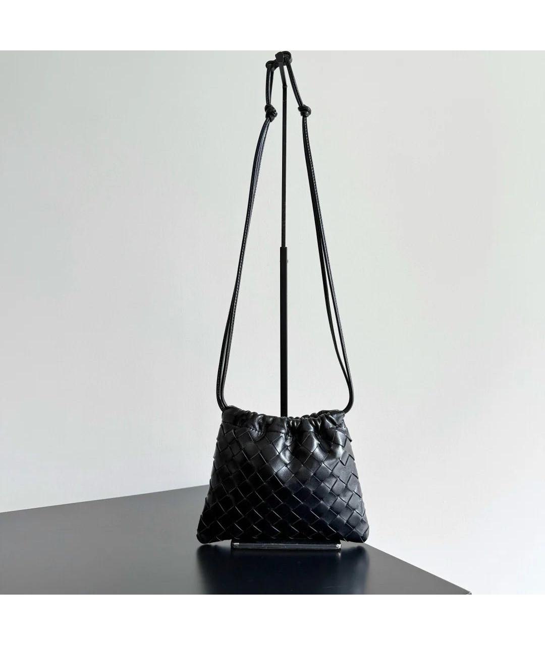 BOTTEGA VENETA Черная кожаная сумка с короткими ручками, фото 3