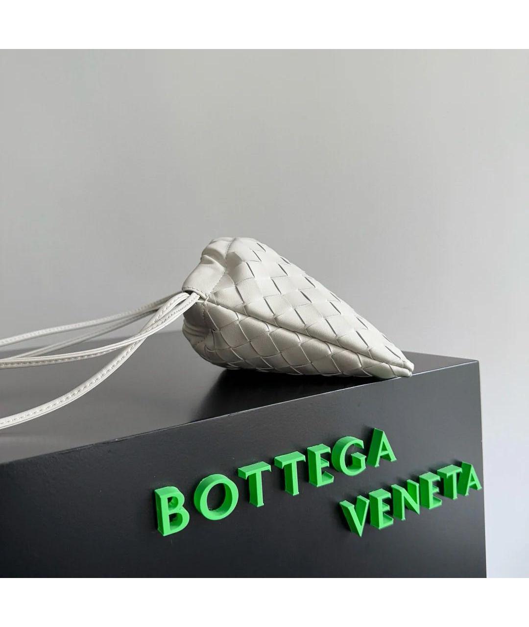 BOTTEGA VENETA Белая кожаная сумка через плечо, фото 4