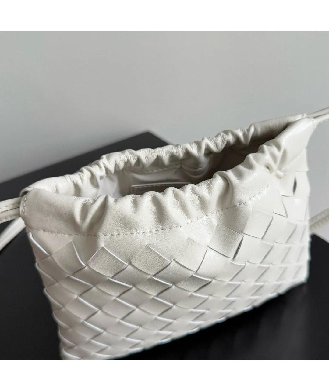BOTTEGA VENETA Белая кожаная сумка через плечо, фото 7
