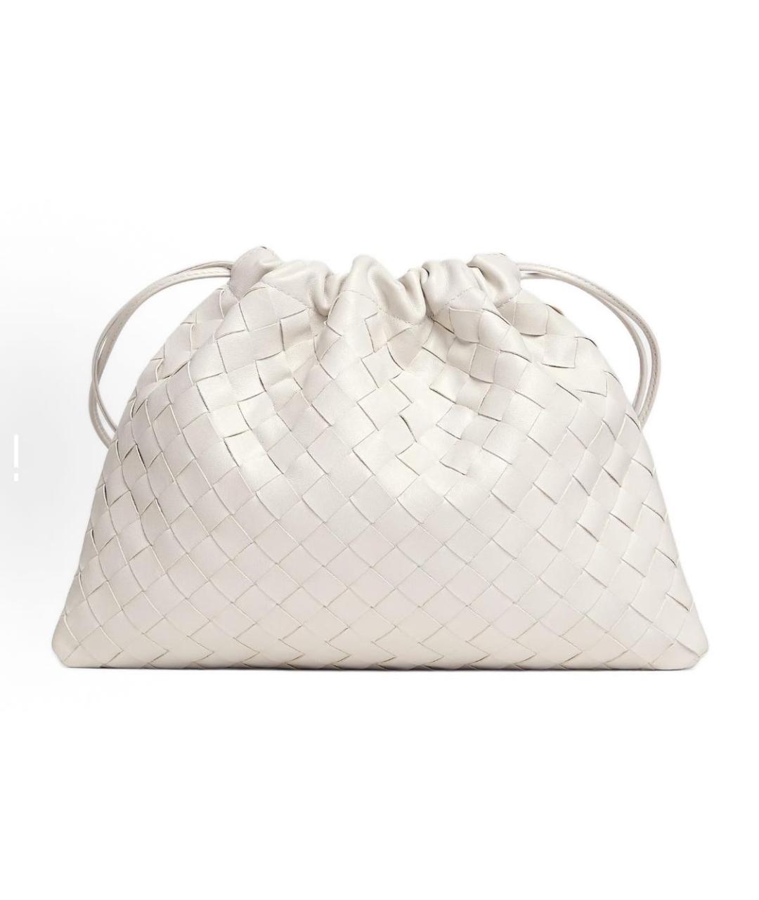 BOTTEGA VENETA Белая кожаная сумка через плечо, фото 9