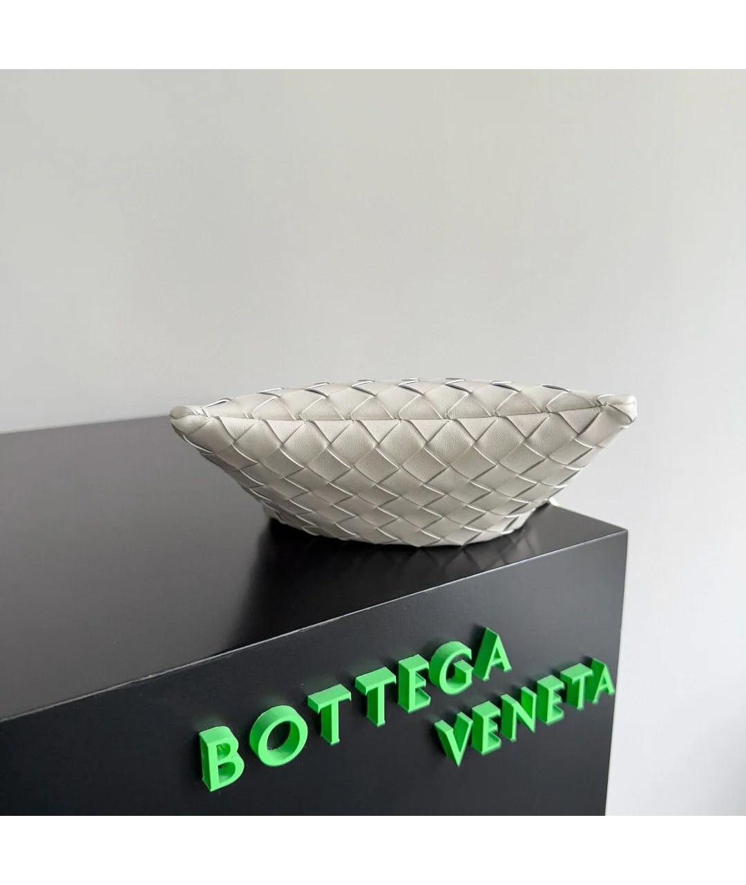 BOTTEGA VENETA Белая кожаная сумка через плечо, фото 5