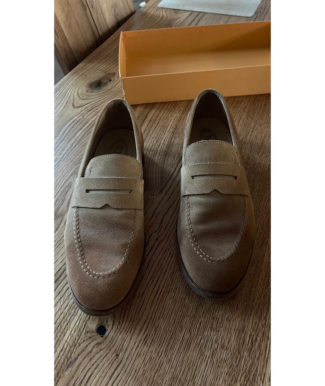 TOD'S Коричневые замшевые лоферы, фото 2