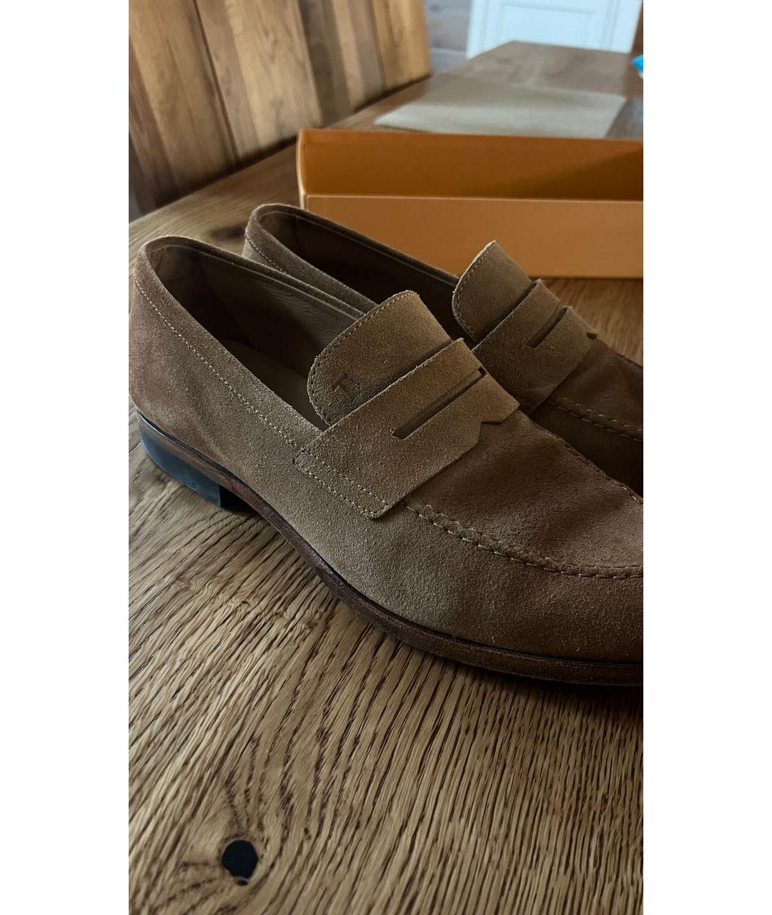 TOD'S Коричневые замшевые лоферы, фото 8