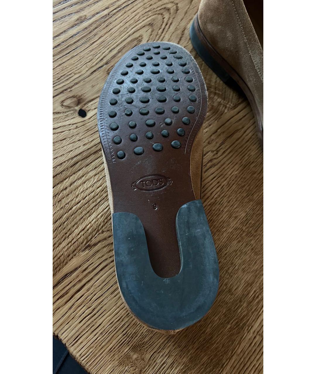 TOD'S Коричневые замшевые лоферы, фото 7