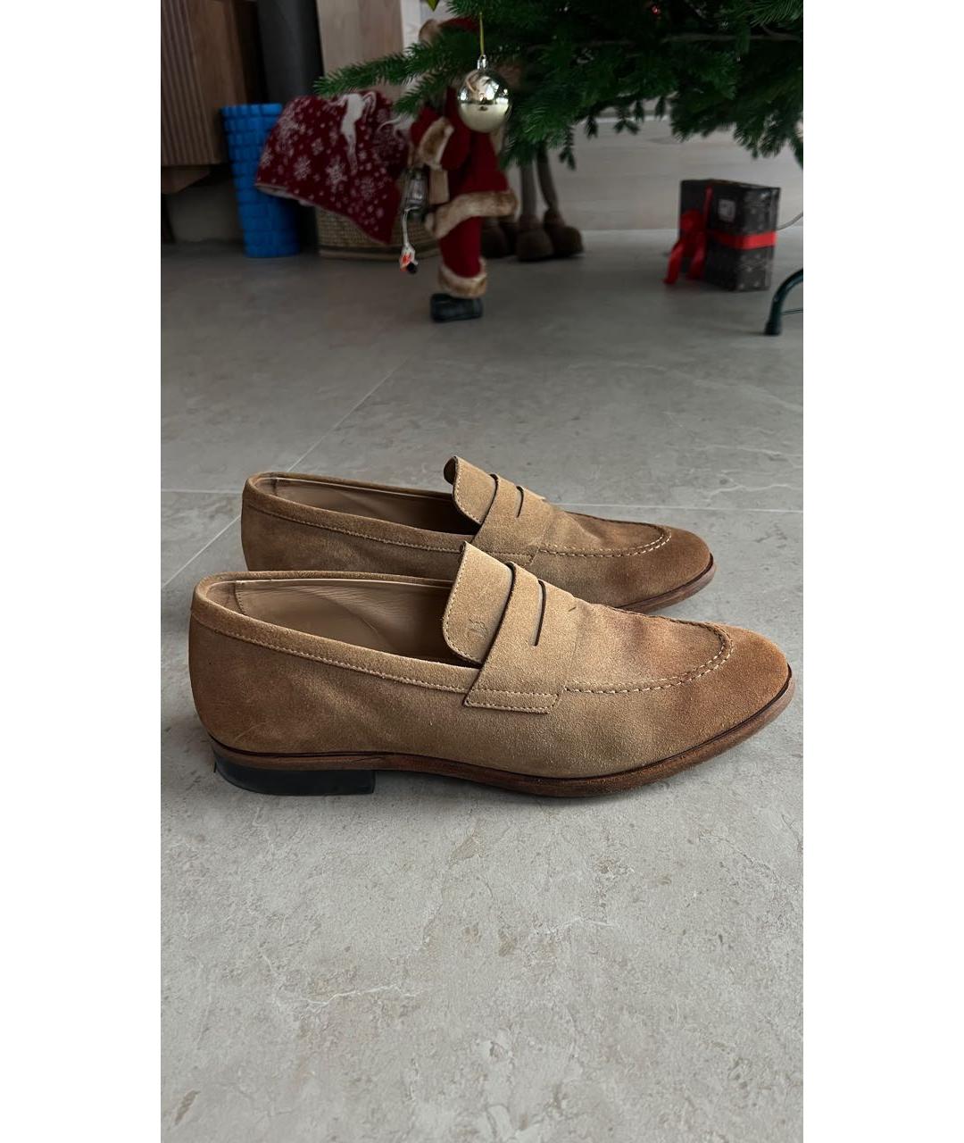 TOD'S Коричневые замшевые лоферы, фото 9