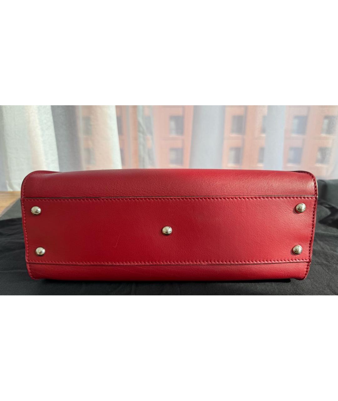 FENDI Бордовая кожаная сумка через плечо, фото 3