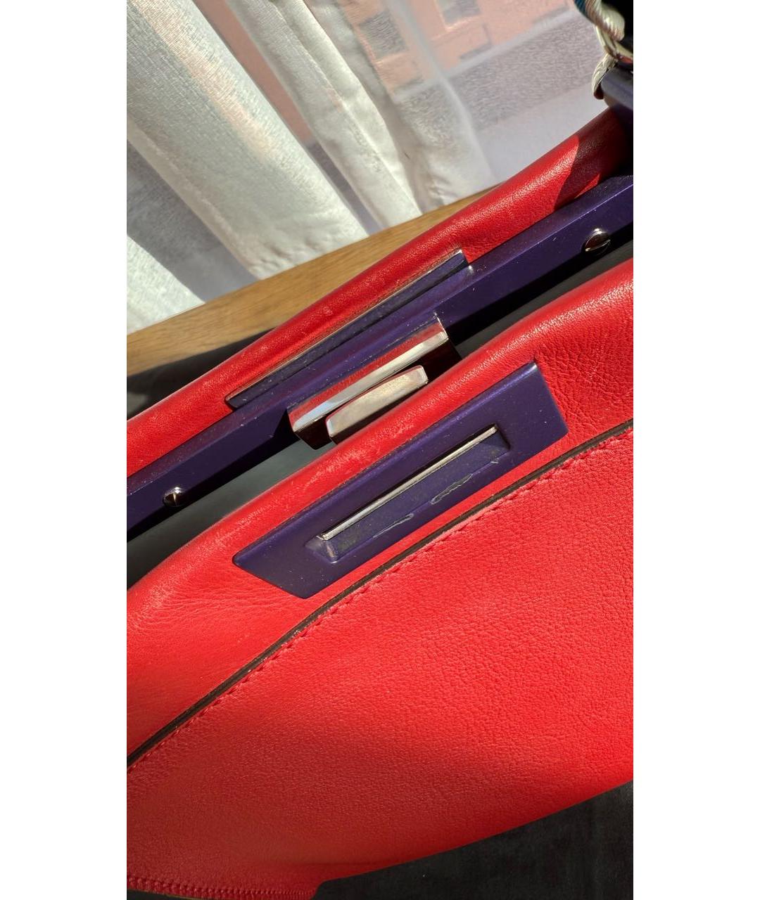 FENDI Бордовая кожаная сумка через плечо, фото 5