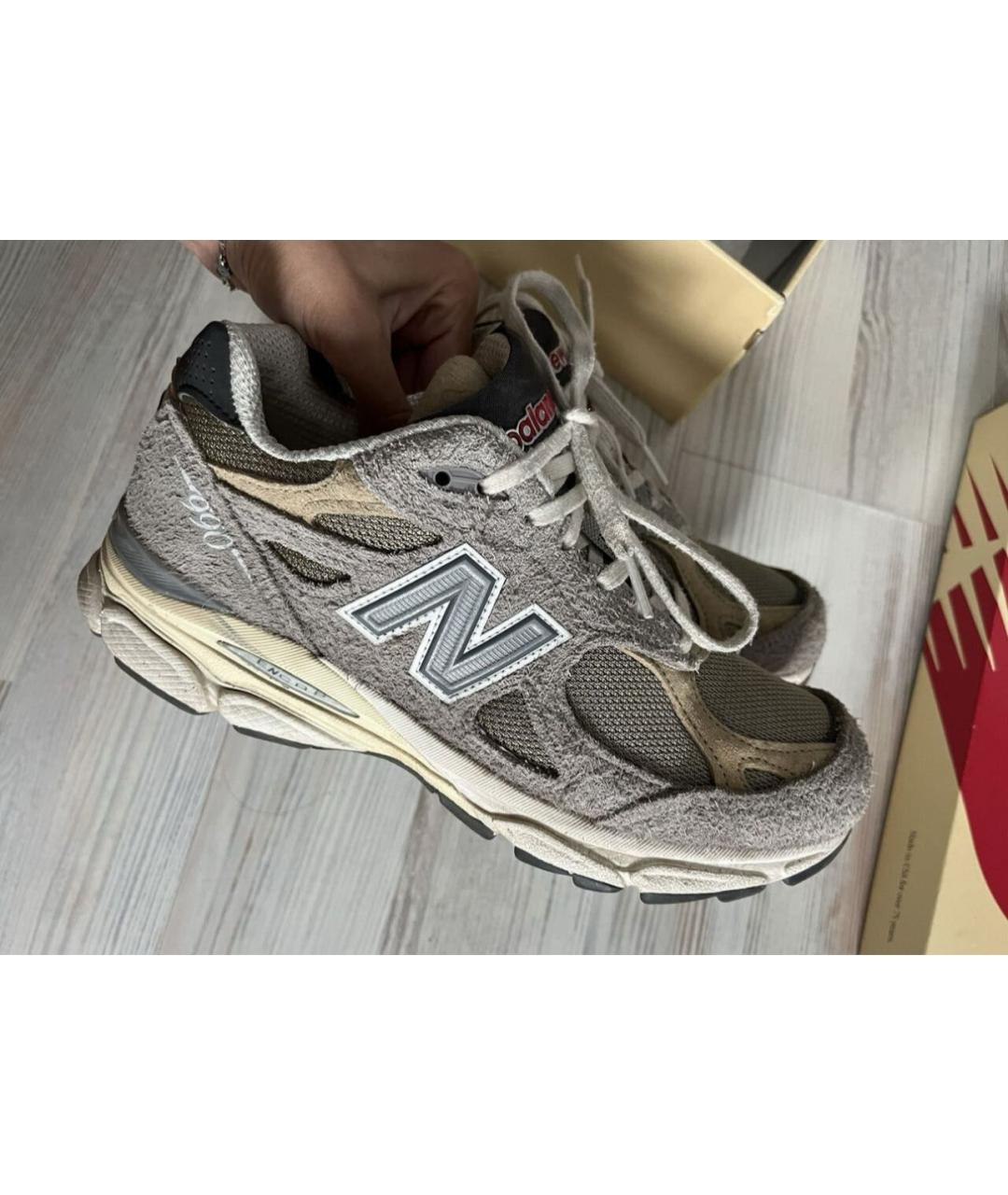 NEW BALANCE Серые замшевые кроссовки, фото 3