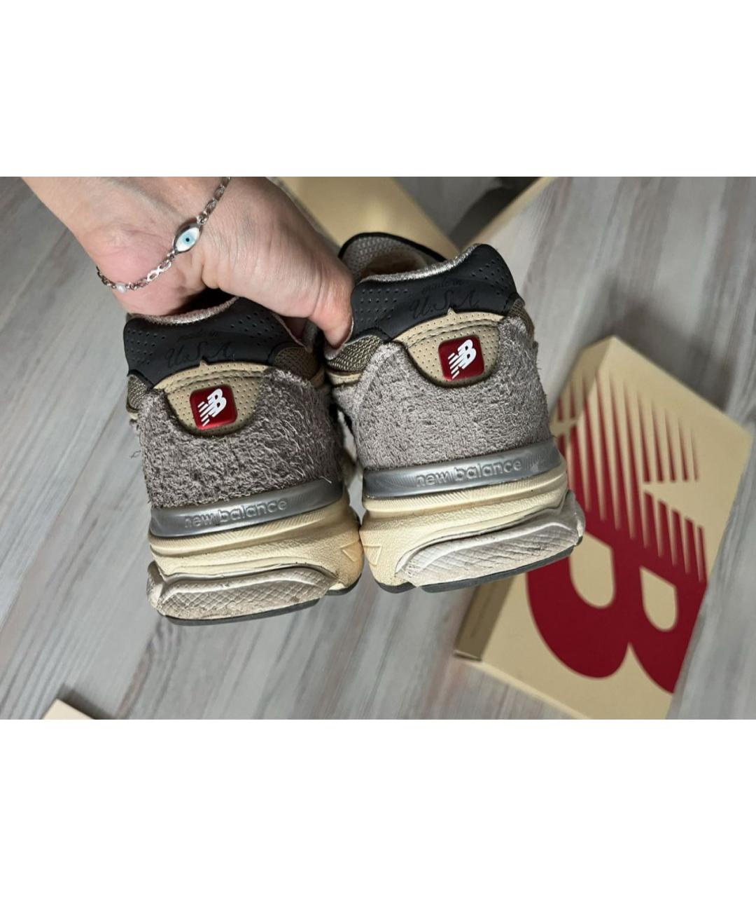 NEW BALANCE Серые замшевые кроссовки, фото 4