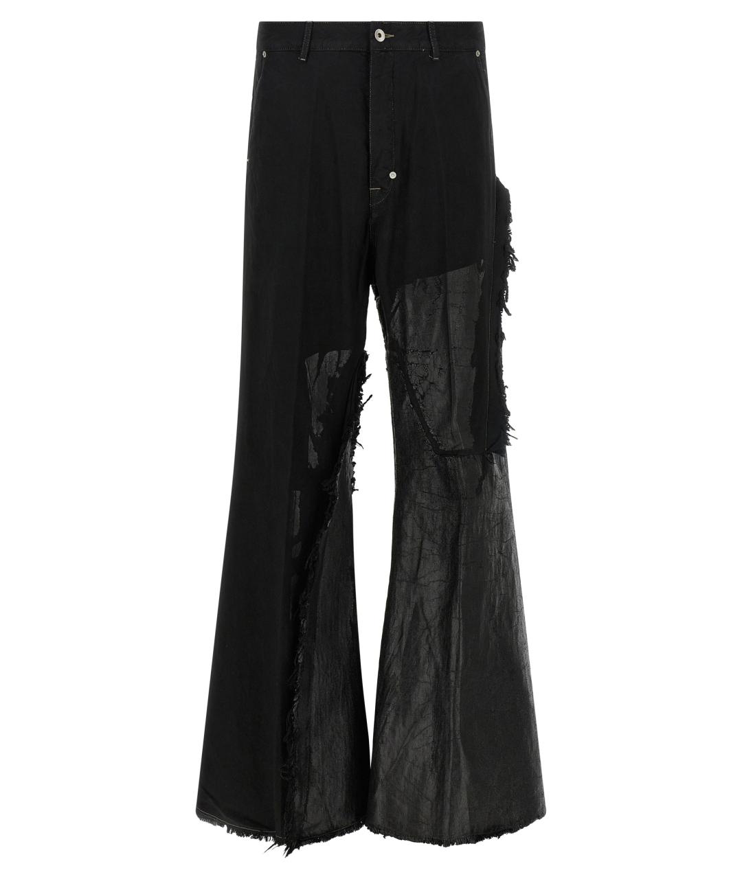 RICK OWENS Черные хлопковые повседневные брюки, фото 1