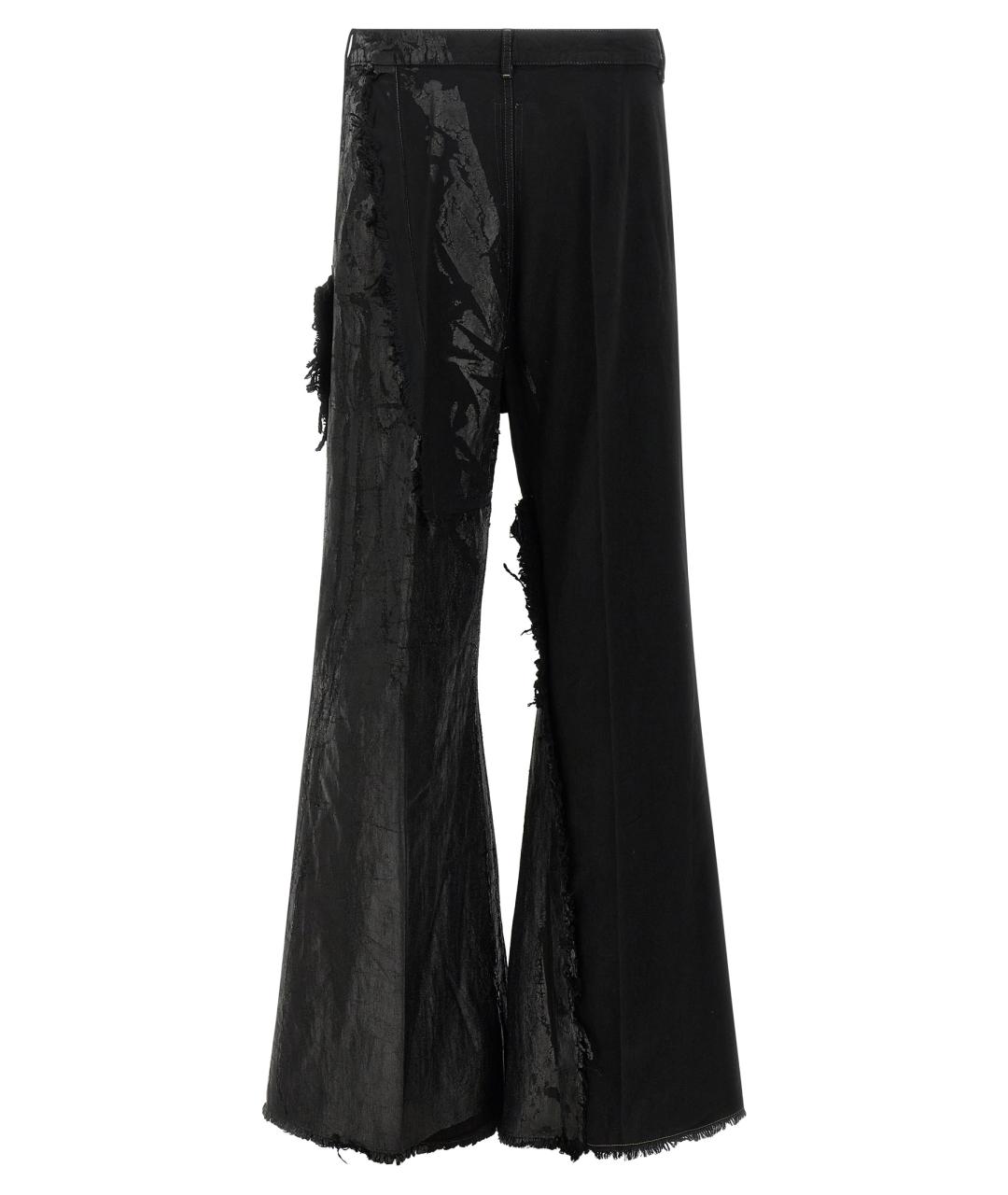 RICK OWENS Черные хлопковые повседневные брюки, фото 2