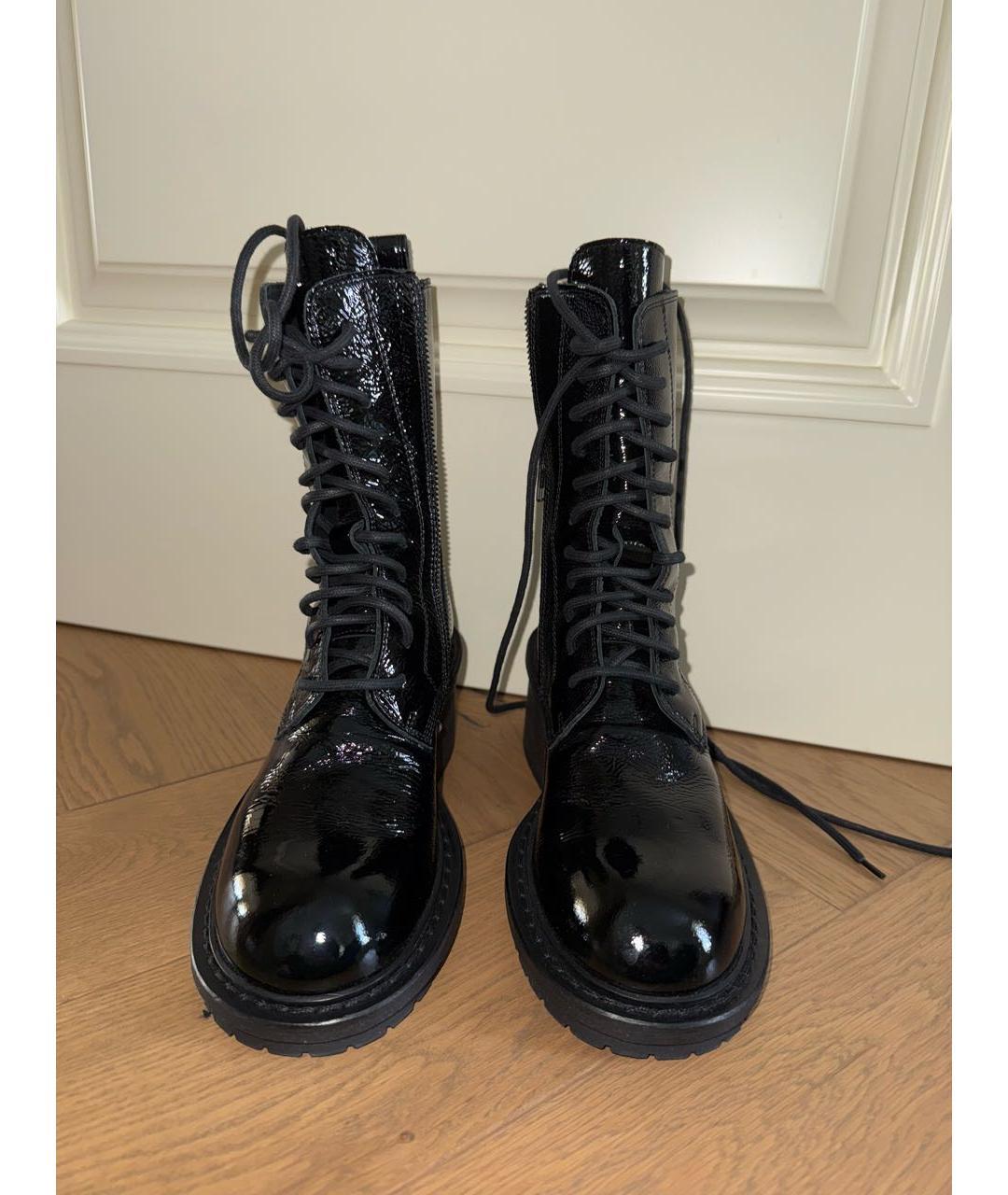 ANN DEMEULEMEESTER Черные полусапоги из лакированной кожи, фото 2