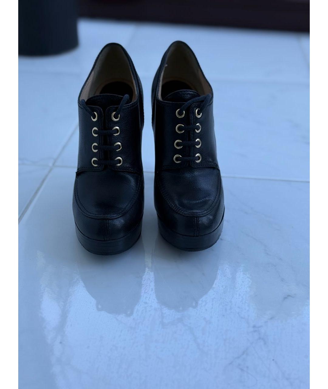 DOLCE&GABBANA Черные кожаные туфли, фото 2