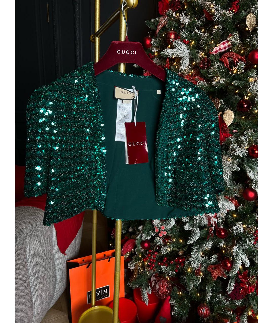 GUCCI Зеленый жакет/пиджак, фото 7