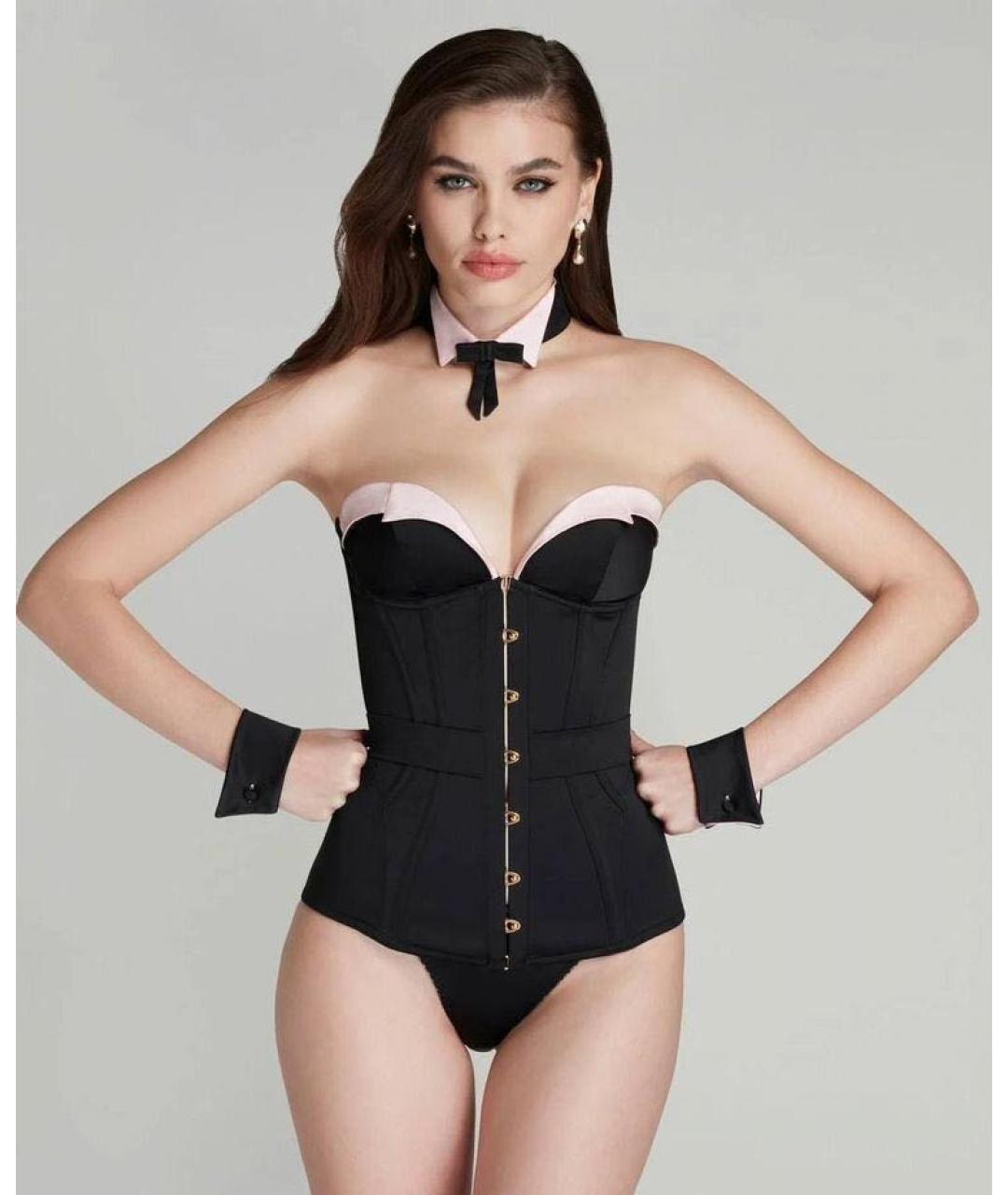 AGENT PROVOCATEUR Черный шелковый корсет, фото 2