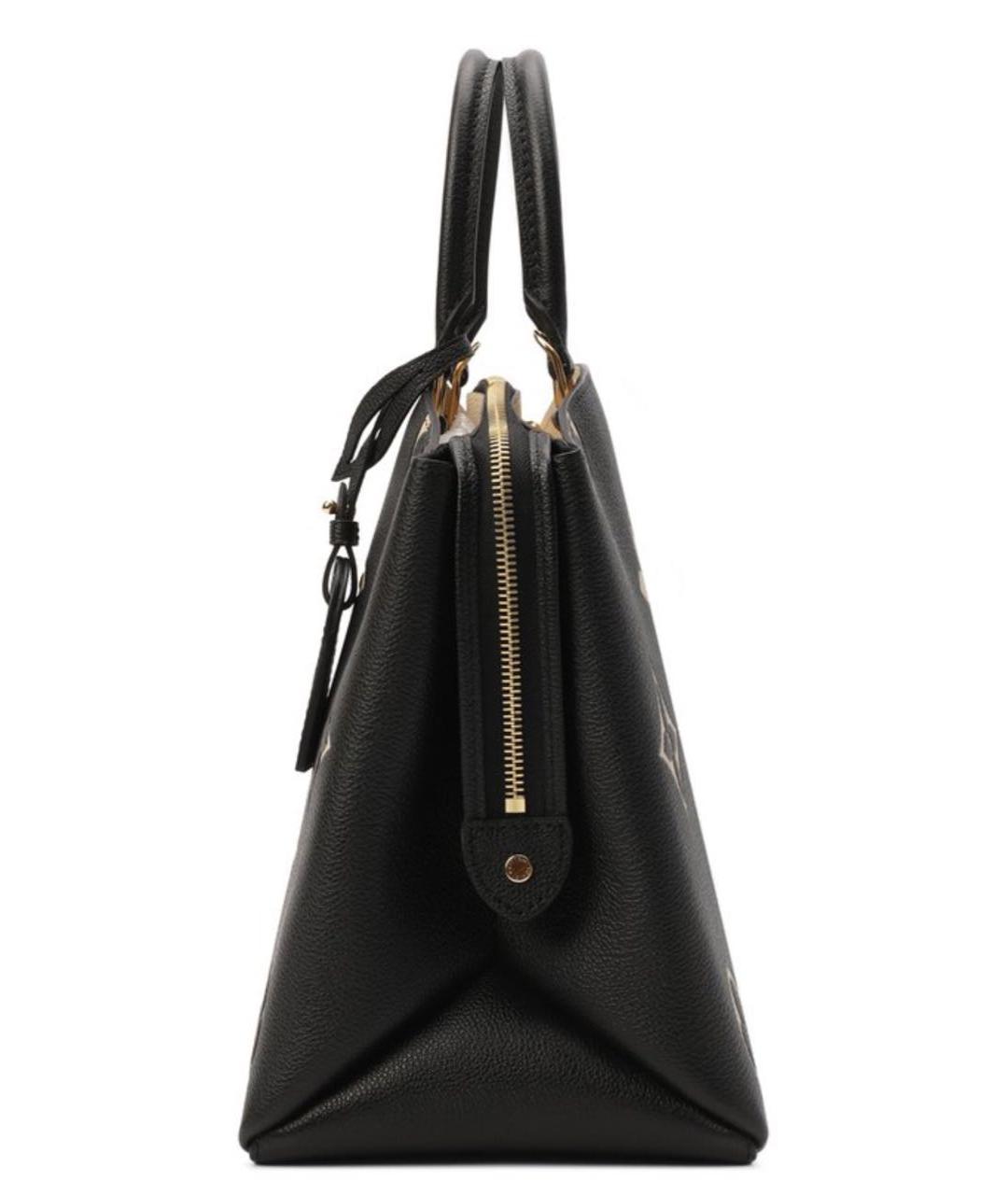 LOUIS VUITTON Черная кожаная сумка с короткими ручками, фото 3