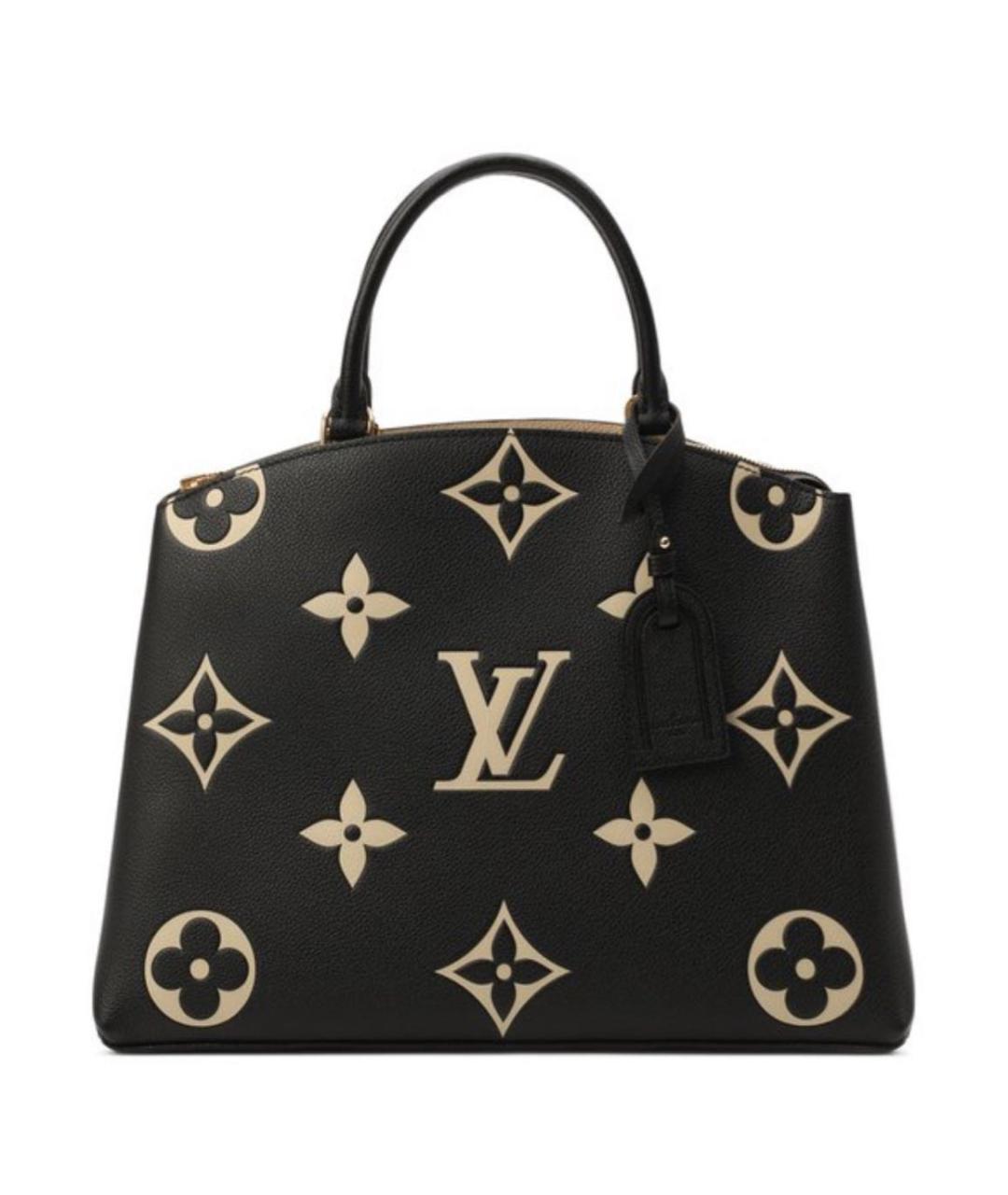 LOUIS VUITTON Черная кожаная сумка с короткими ручками, фото 1