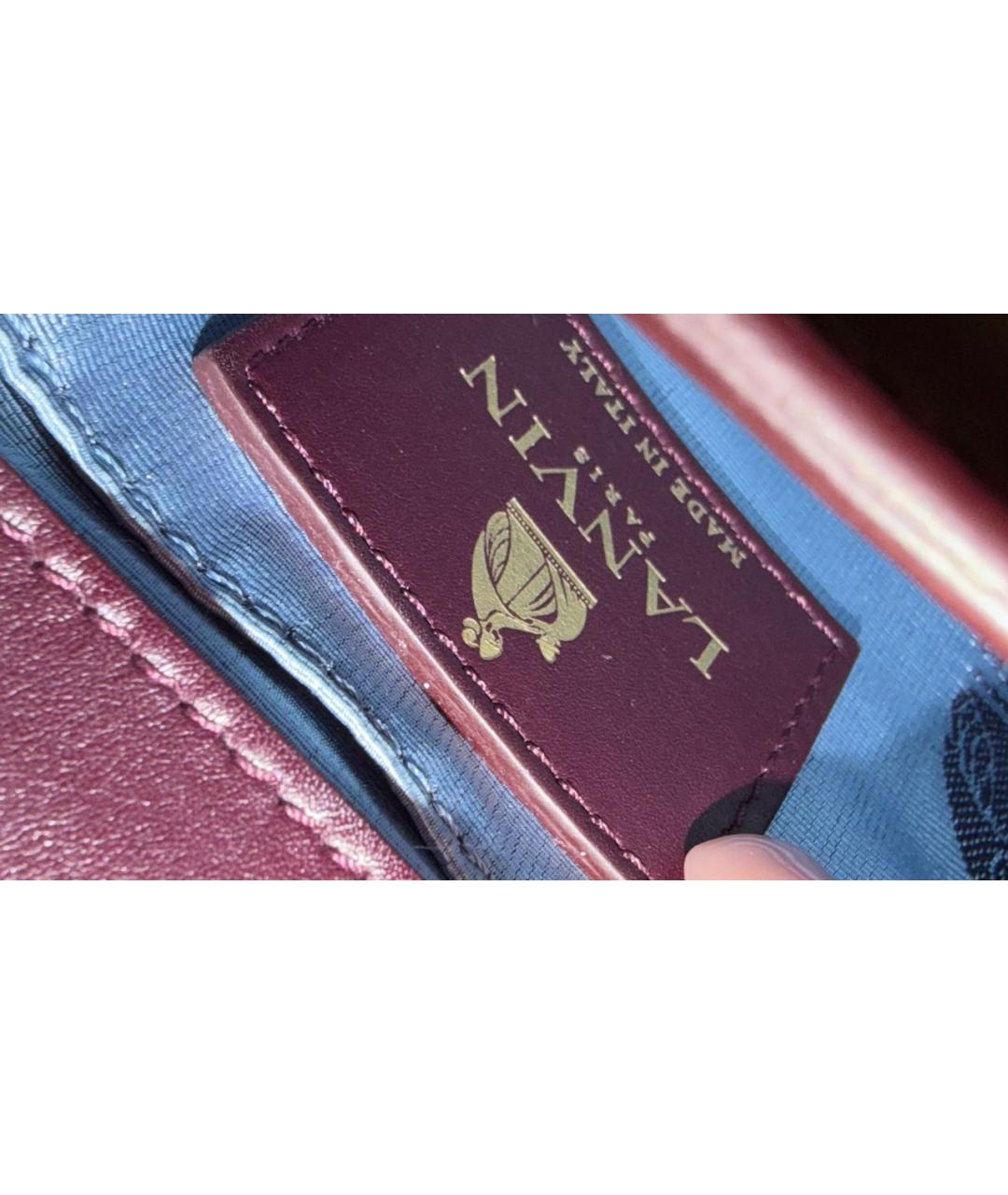 LANVIN Бордовая кожаная сумка через плечо, фото 4