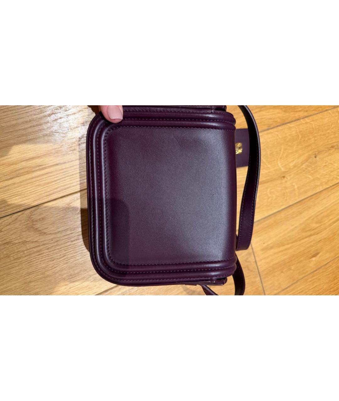 LANVIN Бордовая кожаная сумка через плечо, фото 3