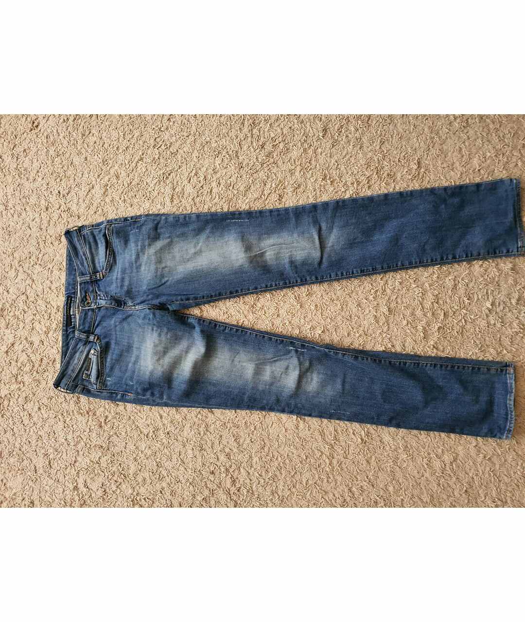 CALVIN KLEIN JEANS Синие хлопко-эластановые прямые джинсы, фото 7