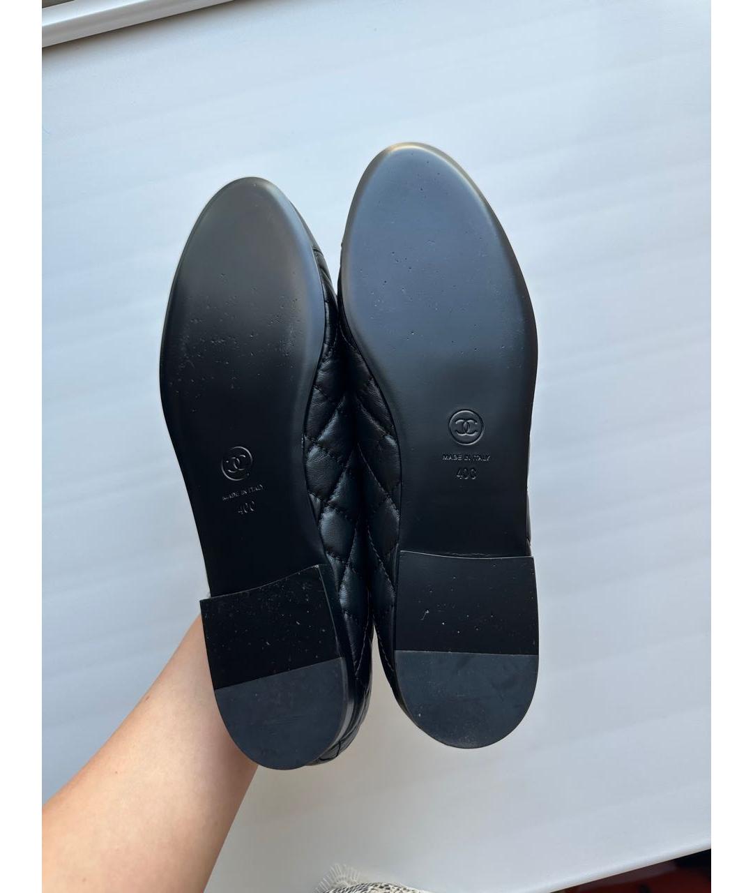 CHANEL Черные кожаные балетки, фото 7