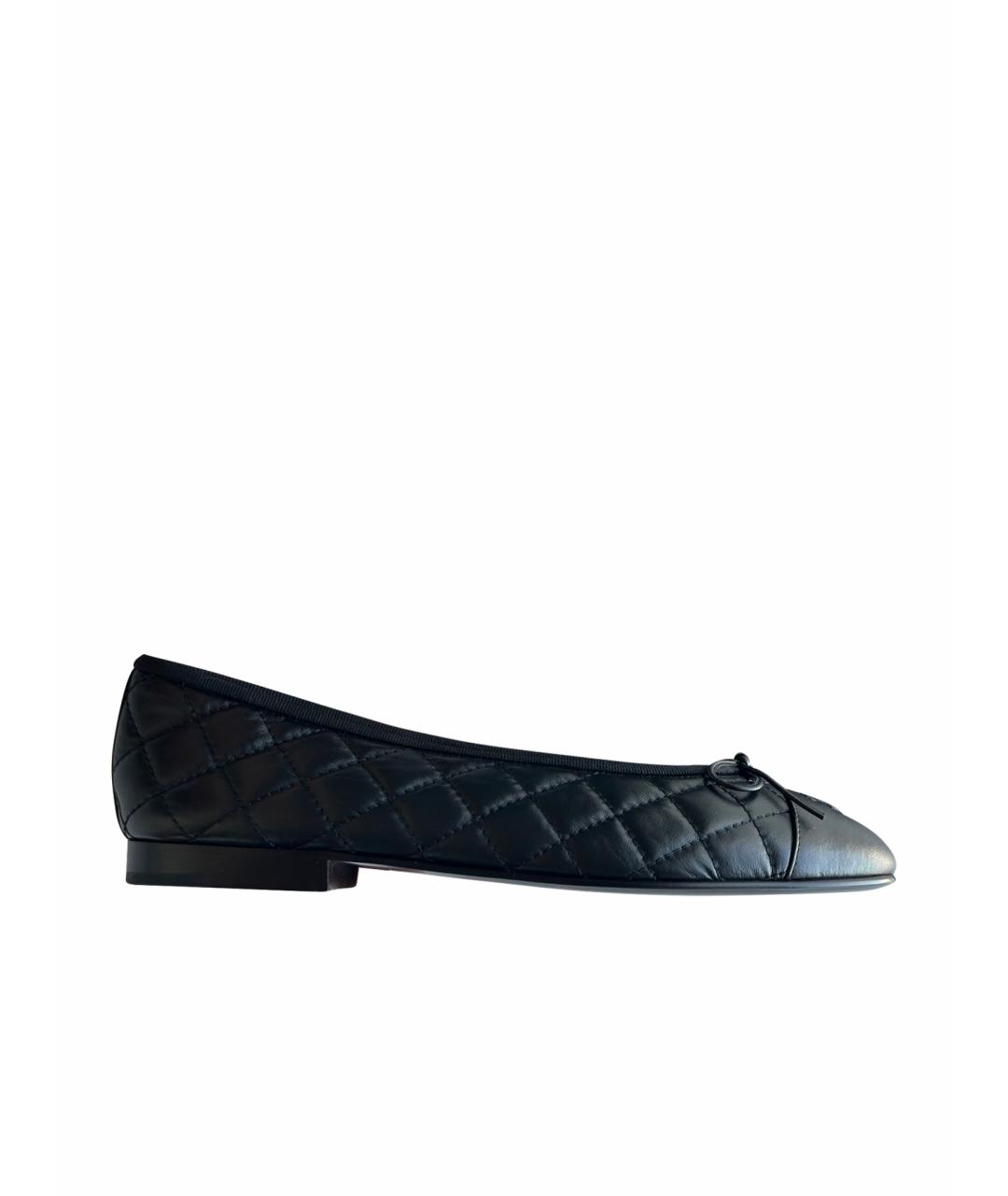 CHANEL Черные кожаные балетки, фото 1