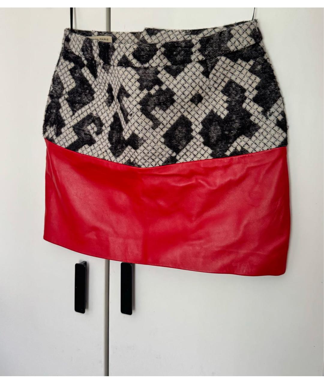 BALENCIAGA Красная кожаная юбка мини, фото 6