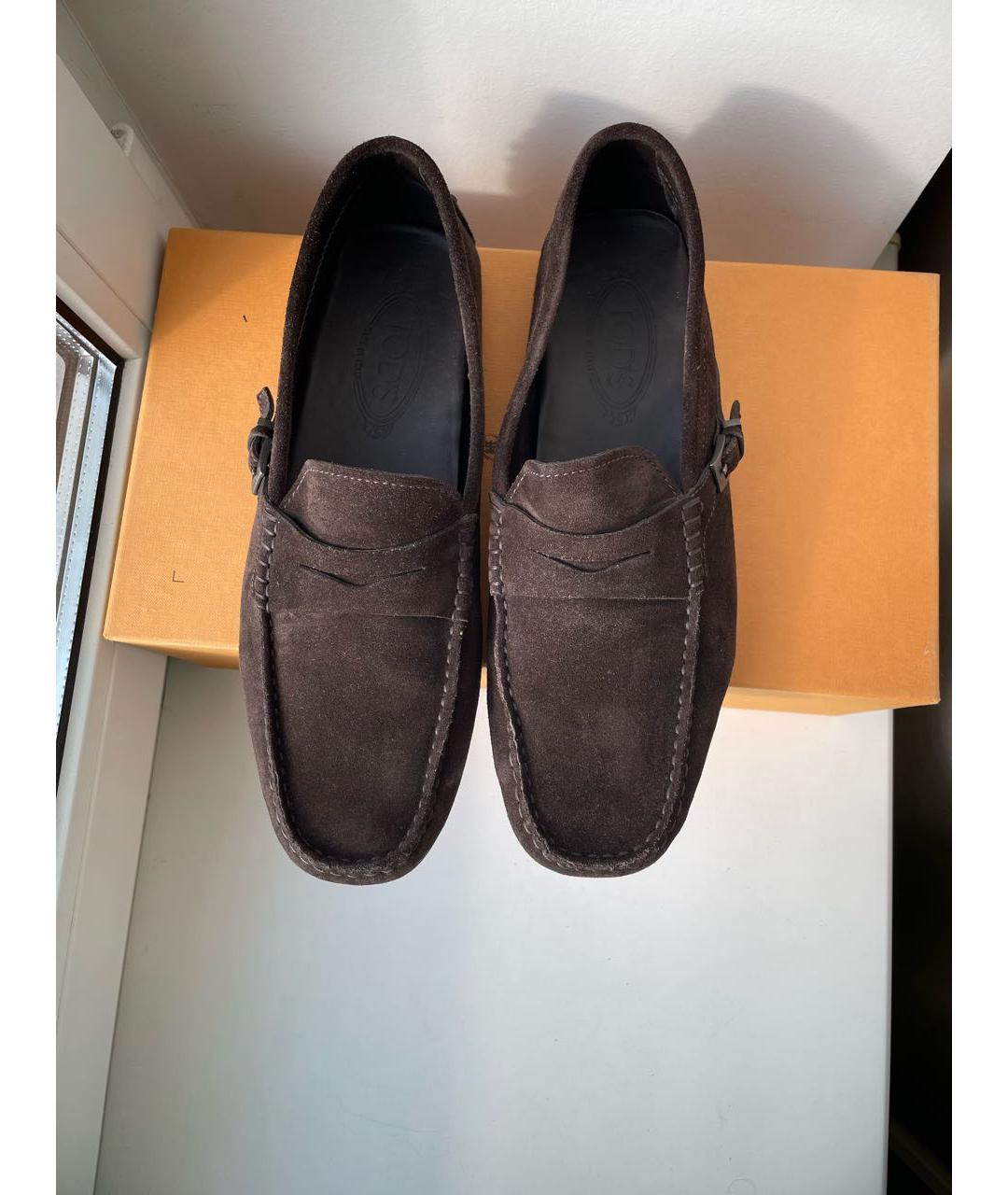 TOD'S Коричневые замшевые мокасины, фото 3