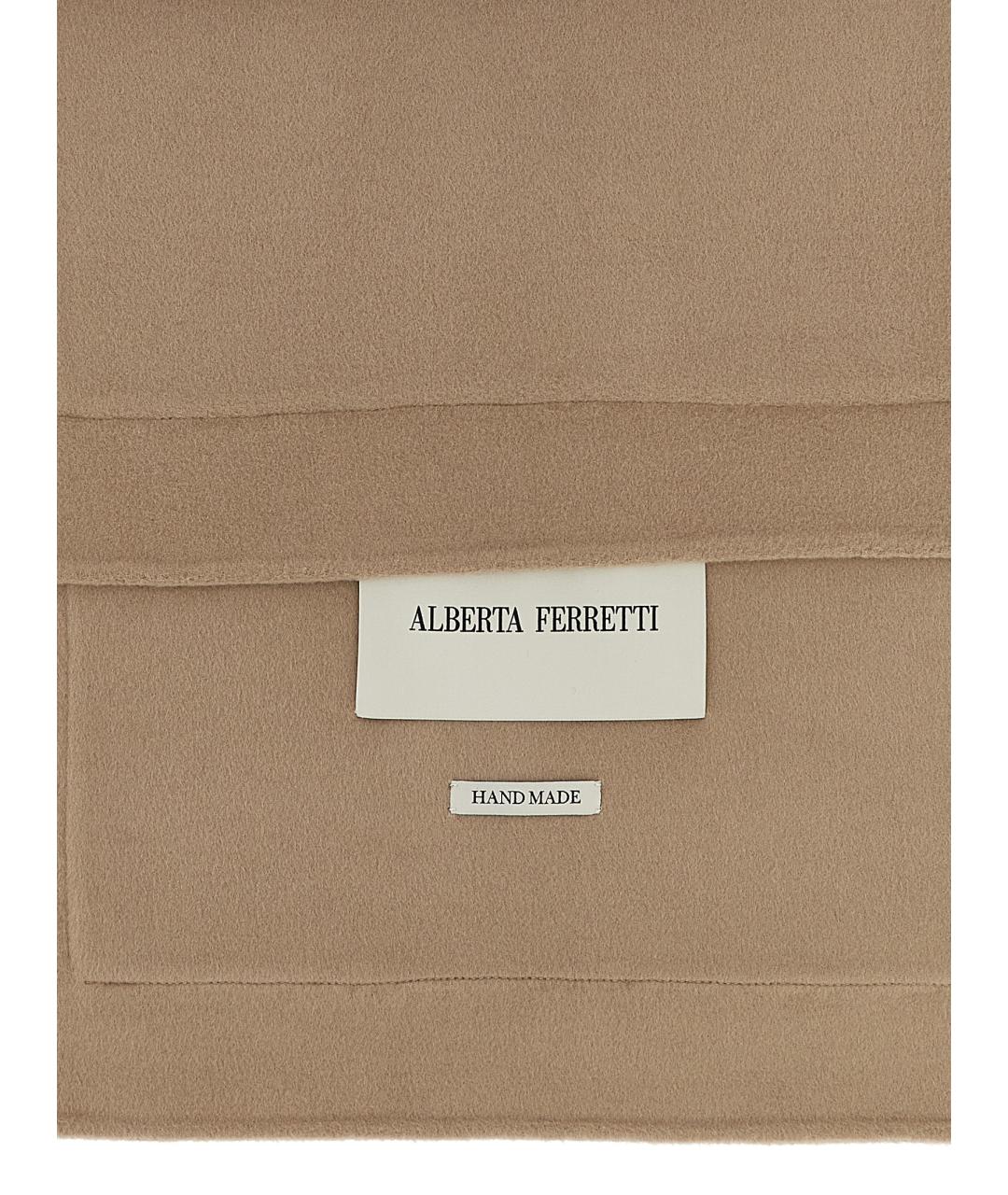 ALBERTA FERRETTI Бежевый шерстяной шарф, фото 2