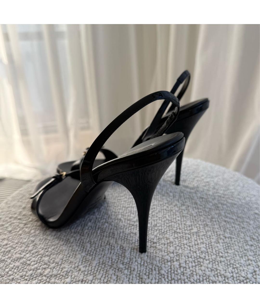 MIU MIU Черные босоножки из лакированной кожи, фото 5