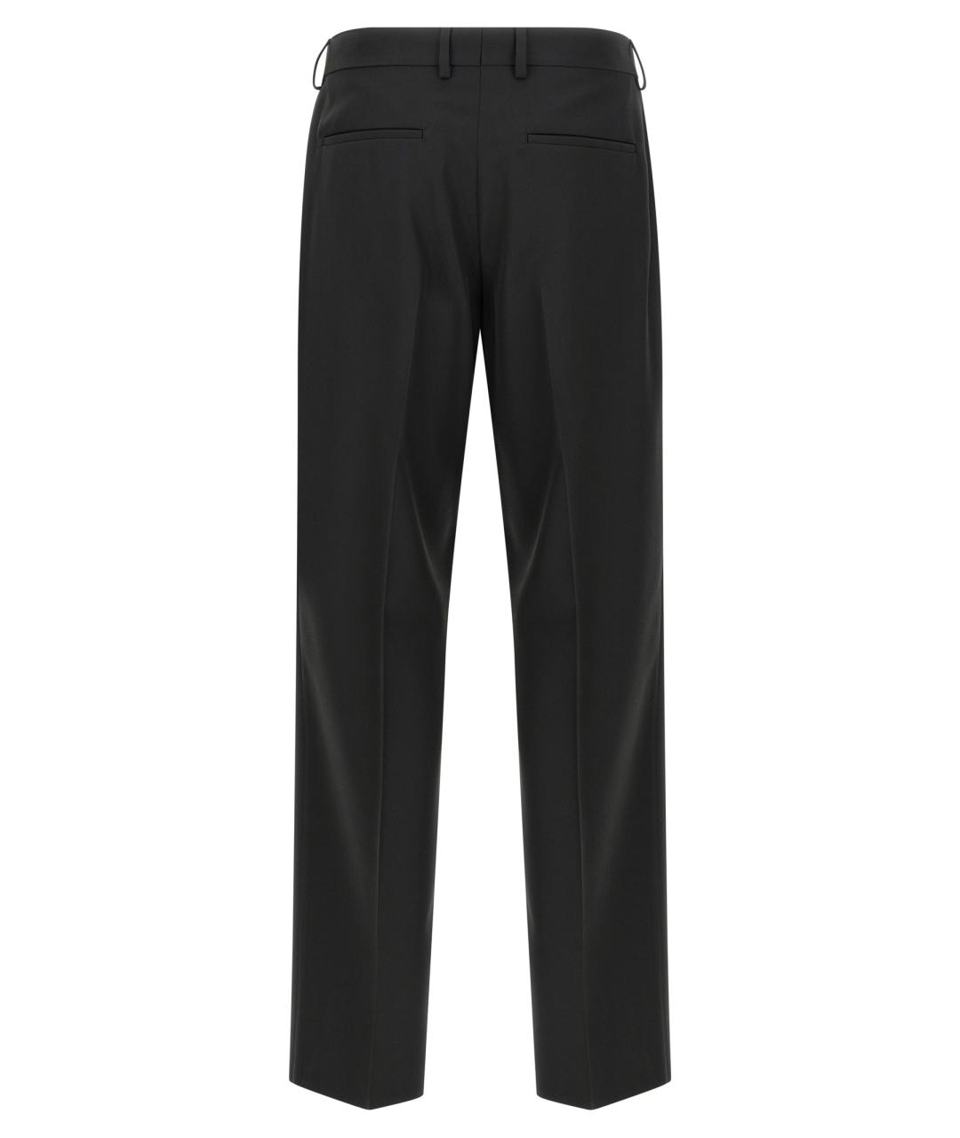 FENDI Черные шерстяные повседневные брюки, фото 2