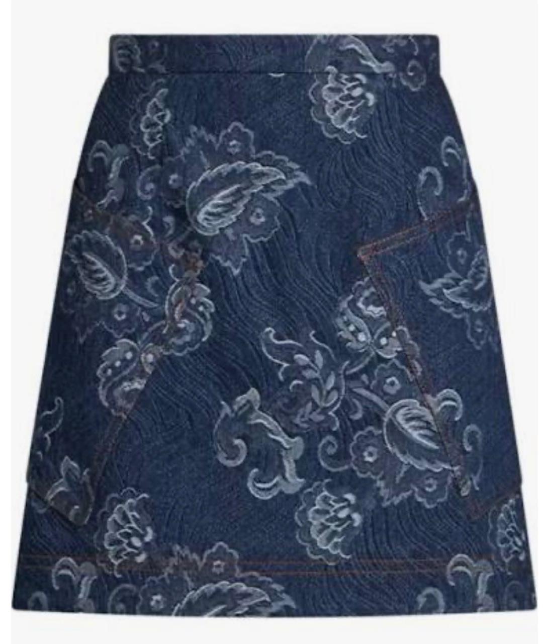 ETRO Синяя деним юбка мини, фото 3