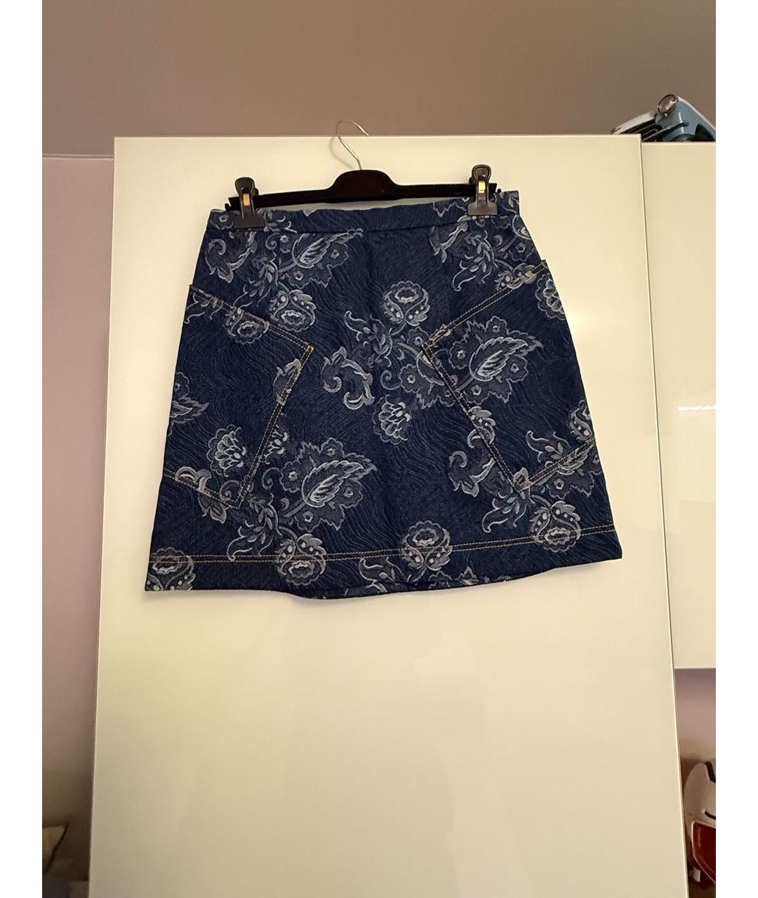 ETRO Синяя деним юбка мини, фото 2